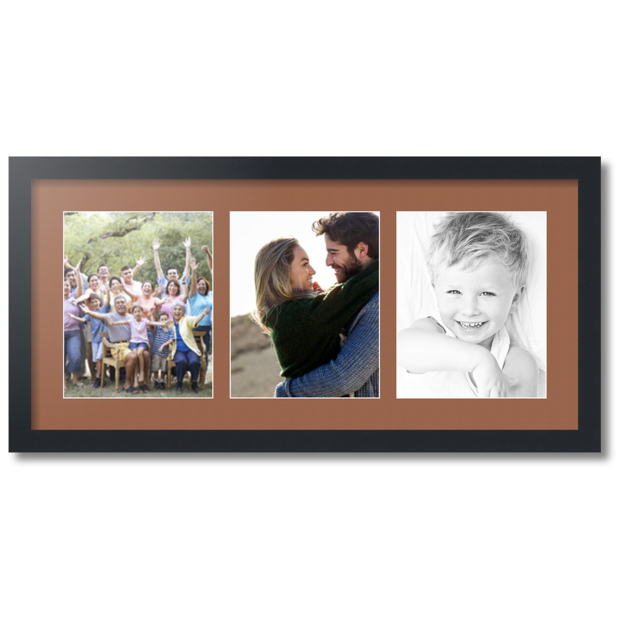 ArtToFrames Collage Photo Picture Frame with 3 - 8x10 inch Openings, Framed in Black with Over 62 Mat Color Options and Plexi Glass (CSM-3926-25)